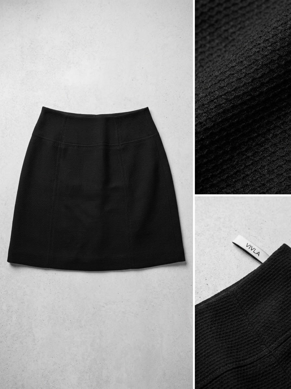VIOLA PER DONNA Black Textured Mini Skirt Size EU 36